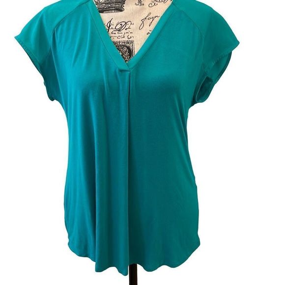 Adrienne Vittadini Tops - Adrienne Vittadini Caribbean Sea Short Sleeve Top Blouse Small S